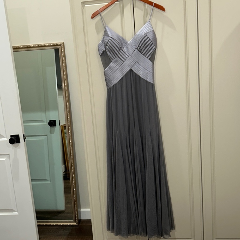 Laurence Miller Gray Silver maxi gown